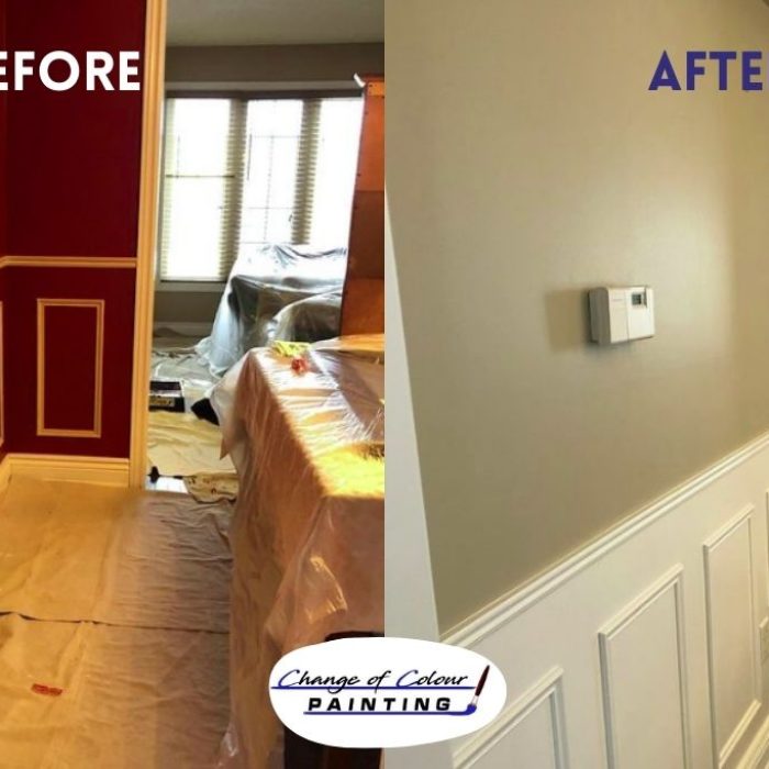 Barrie painting, a before and after wall painting