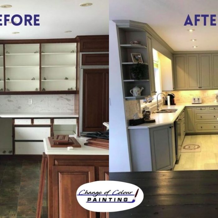 Kitchen cabinet makeover, Waverly Ontario cabinet painter